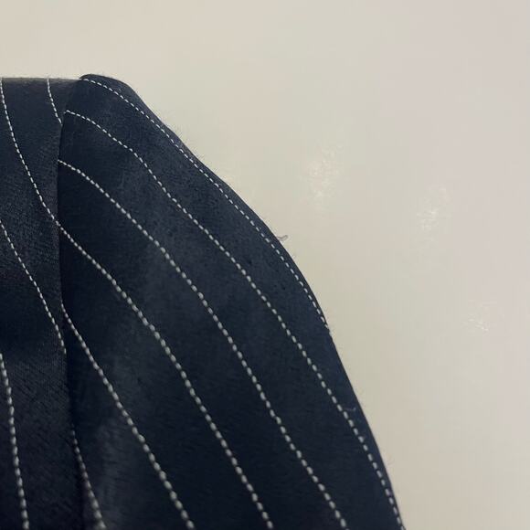 NWT Banana Republic Satin Blazer Women’s Size 0 Navy Pinstripe Boyfriend Office - Picture 16 of 16